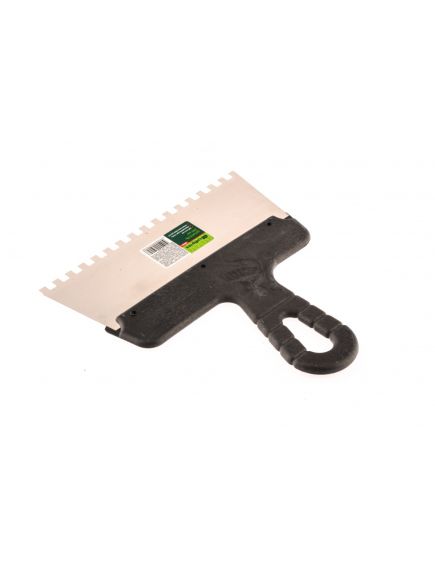 Шпатель из нержавеющей стали 200 мм зуб 6 х 6 мм пластмассовая ручка СИБРТЕХ 85464, фото , изображение 3 - Метэкс