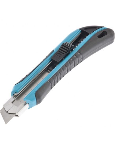 Нож 170 мм обрезиненный ABS - корпус выдвижное сегментное лезвие 18 мм GROSS 78893, фото , изображение 2 - Метэкс