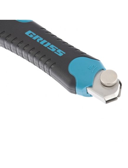 Нож 170 мм обрезиненный ABS - корпус выдвижное сегментное лезвие 18 мм GROSS 78893, фото , изображение 4 - Метэкс