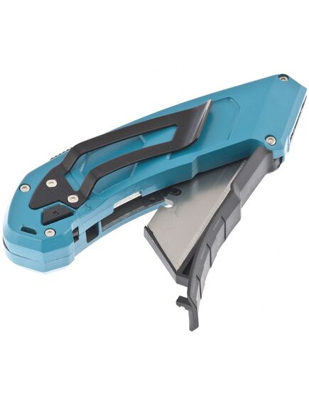 Нож 130 мм алюминиевый корпус выдвижное трапецевидное лезвие 18 мм GROSS 78899, фото , изображение 3 - Метэкс