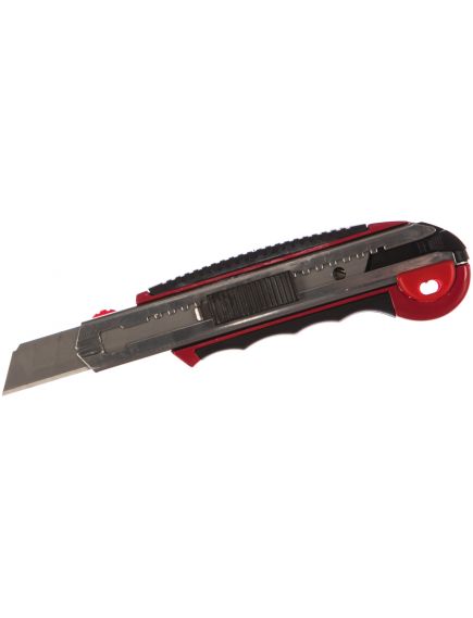 Нож 18 мм выдвижное лезвие металлическая направляющая обрезиненная ручка MATRIX 78921, фото , изображение 4 - Метэкс