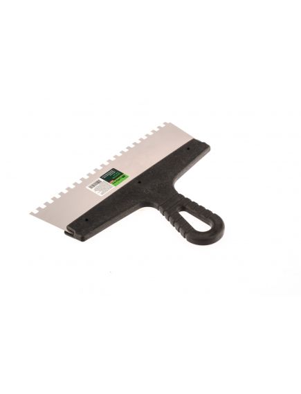 Шпатель из нержавеющей стали 250 мм зуб 6 х 6 мм пластмассовая ручка СИБРТЕХ 85465, фото , изображение 3 - Метэкс