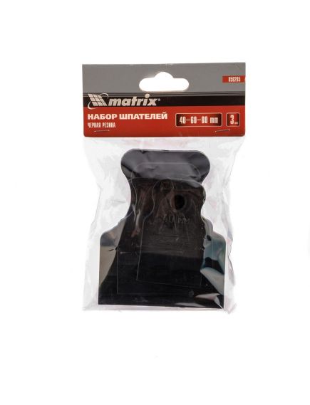 Набор шпателей 40-60-80 мм черная резина 3 шт MATRIX 858285, фото , изображение 2 - Метэкс