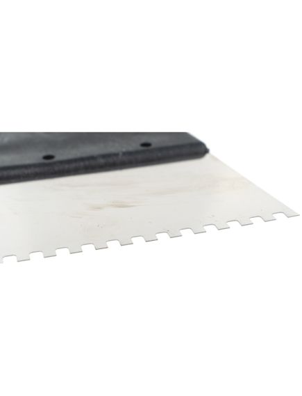 Шпатель из нержавеющей стали 150 мм зуб 4 х 4 мм пластмассовая ручка СИБРТЕХ 85455, фото , изображение 3 - Метэкс