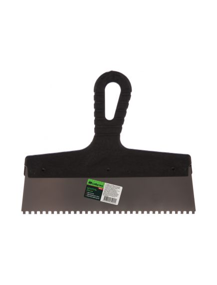 Шпатель из нержавеющей стали 250 мм зуб 4 x 4 мм пластмассовая ручка СИБРТЕХ 85457, фото , изображение 4 - Метэкс