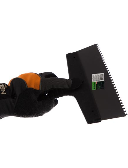 Шпатель из нержавеющей стали 250 мм зуб 4 x 4 мм пластмассовая ручка СИБРТЕХ 85457, фото , изображение 2 - Метэкс