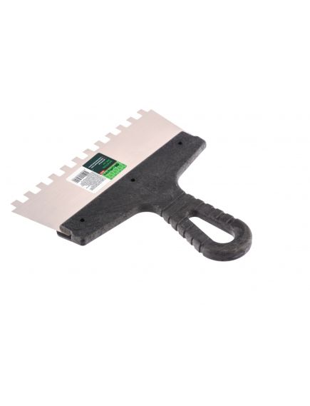 Шпатель из нержавеющей стали 200 мм зуб 8 х 8 мм пластмассовая ручка СИБРТЕХ 85473, фото , изображение 3 - Метэкс