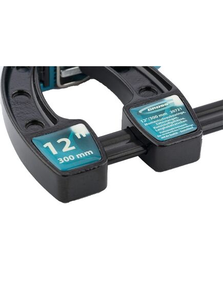 Струбцина реечная быстрозажимная металлический корпус рычажный храповой механизм 300 мм Gross, фото , изображение 4 - Метэкс