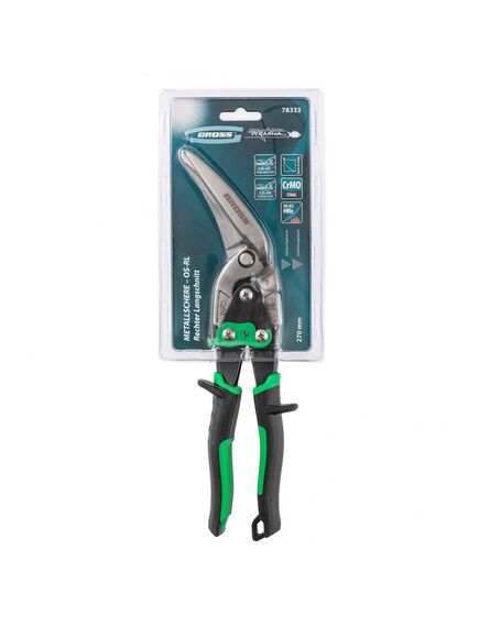 Ножницы по металлу 270 мм прямой и правый проходной рез "PIRANHA" GROSS 78333, фото , изображение 4 - Метэкс