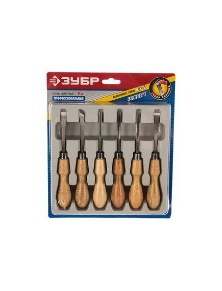 Набор стамесок 6 шт фигурные профессиональные ЗУБР 18373-H6, фото , изображение 2 - Метэкс