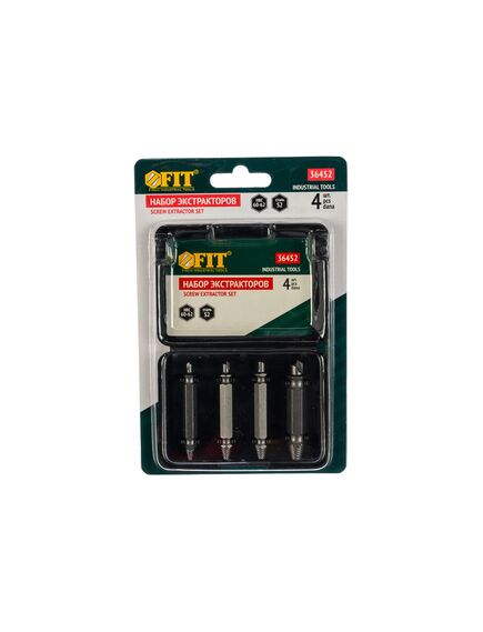 Набор экстракторов 4 шт двухсторонние FIT 36452, фото , изображение 3 - Метэкс