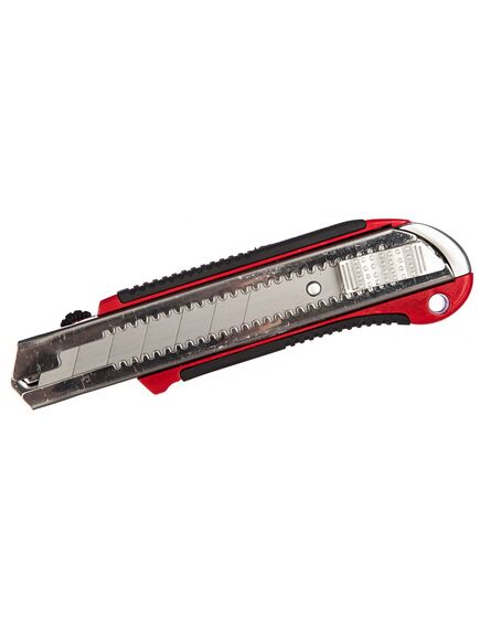 Нож 25 мм выдвижное лезвие усиленная металлическая направляющая обрезиненная рукоятка MATRIX 78959, фото , изображение 4 - Метэкс