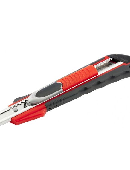 Нож 9 мм выдвижное лезвие металлическая направляющая двойная фиксация QUIK BLADE MATRIX 78934, фото , изображение 3 - Метэкс