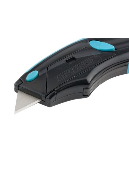 Нож ремонтно-монтажный 170 мм автовыброс возврат лезвия + 5 лезвий GROSS 78870, фото , изображение 2 - Метэкс