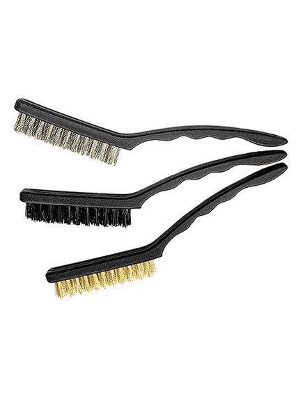 Набор щеток 3 шт металлические с пластмассовой ручкой большие MATRIX 74863, фото , изображение 2 - Метэкс