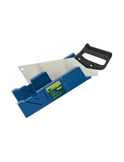 Стусло пластиковое синее 4 угла для запила + пила 350 мм СИБРТЕХ 22536, фото , изображение 2 - Метэкс