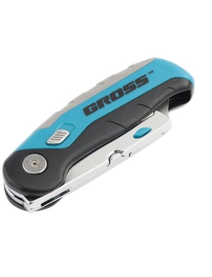 Нож ремонтно-монтажный 175 мм складной контейнер-держатель для лезвий + 2 лезвия GROSS 78882, фото , изображение 2 - Метэкс