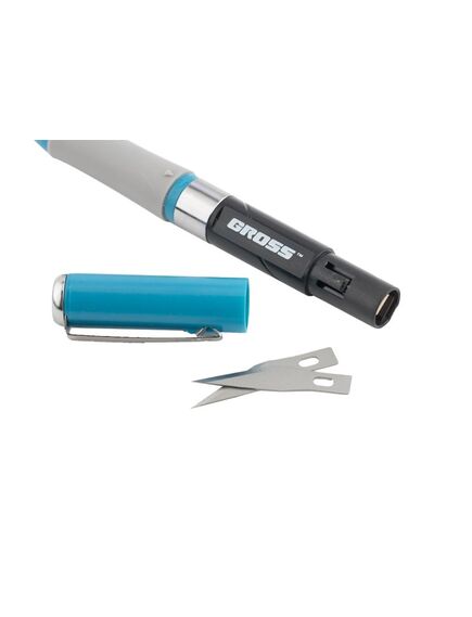 Нож для дизайна 150 мм выдвижное перовое лезвие двухкомпонентная рукоятка GROSS 78885, фото , изображение 2 - Метэкс