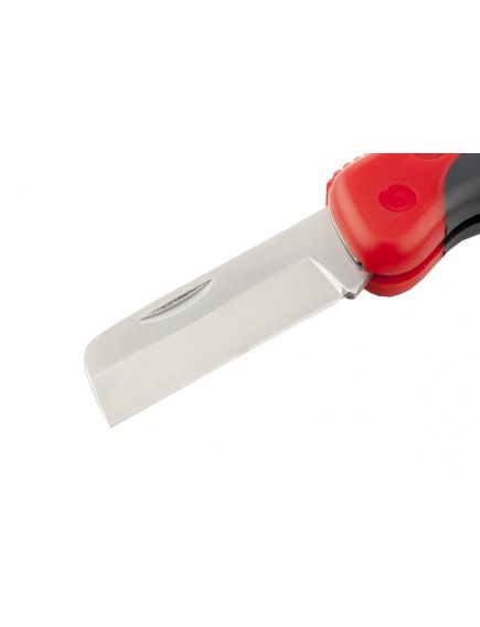 Нож электрика складной прямое лезвие эргономичная двухкомпонентная рукоятка MATRIX 78987, фото , изображение 2 - Метэкс