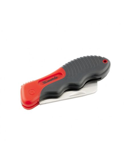 Нож электрика складной прямое лезвие эргономичная двухкомпонентная рукоятка MATRIX 78987, фото , изображение 3 - Метэкс