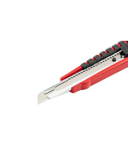 Нож 9 мм выдвижное лезвие металлическая направляющая эргономичная рукоятка MATRIX 78937, фото , изображение 3 - Метэкс