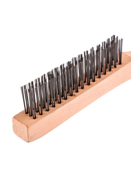 Щетка зачистная 3-рядная закаленная прямая проволока с деревянной ручкой СИБРТЕХ 74803, фото , изображение 2 - Метэкс