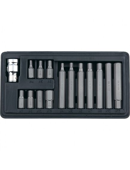 Набор бит HEX хвостовик-шестигранник 1/2 CrV 10 мм 15 предметов STELS 11313, фото , изображение 3 - Метэкс
