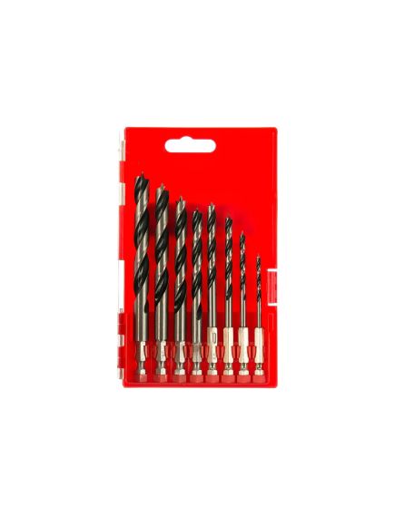 Набор сверл по дереву 8 шт (3-4-5-6-7-8-9-10 мм) шестигранный хвостик MATRIX 70285, фото , изображение 2 - Метэкс