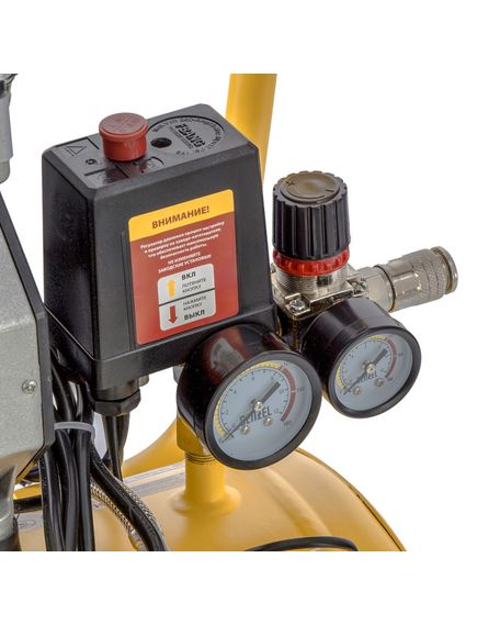 Компрессор прям. привод масляный (1,5 кВт, 230л/мин, 24л, 220В) DENZEL DK1500/24 (58063), фото , изображение 2 - Метэкс