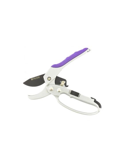 Секатор 200 мм прямой рез храповый механизм металлические обрезиненные рукоятки PALISAD 60560, фото , изображение 2 - Метэкс