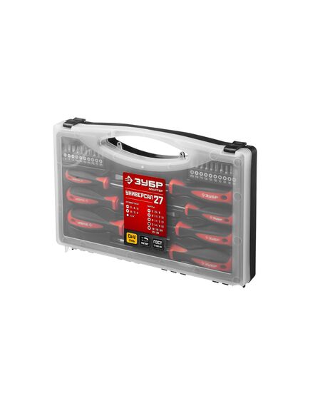 Набор отверток с битами 27 шт двухкомпонентные рукоятки ЗУБР 25027, фото , изображение 6 - Метэкс