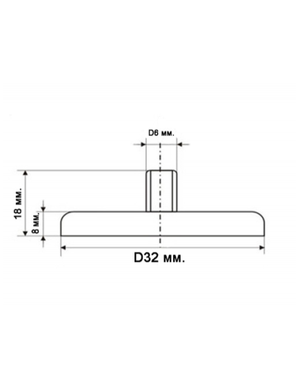 Магнитное крепление под болт D32 (М6), фото , изображение 2 - Метэкс