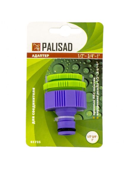 Адаптер пластмассовый 1/2"-3/4"-1" внутренняя резьба PALISAD 65735, фото , изображение 2 - Метэкс