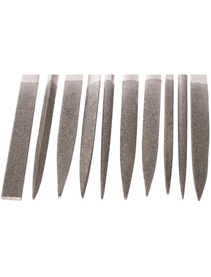 Набор надфилей алмазных 140 х 50 х 3 мм 10 шт MATRIX 15832, фото , изображение 2 - Метэкс