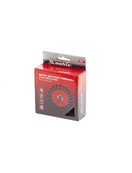Щетка для УШМ 100 мм М14 "тарелка" крученая проволока 0,5 мм MATRIX 74609, фото , изображение 4 - Метэкс