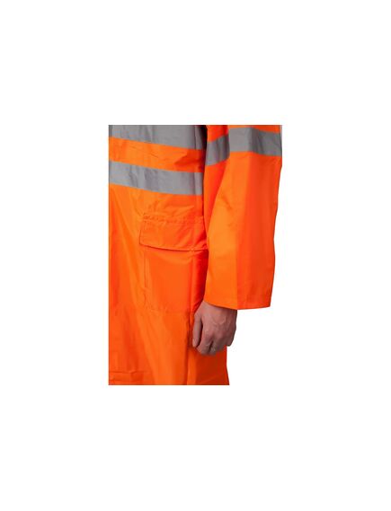 Плащ-дождевик нейлоновый на молнии сигнальный (56-58) ЗУБР 11617-56, фото , изображение 5 - Метэкс