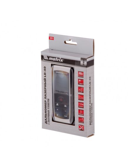 Дальномер лазерный MATRIX (дальн. 40 м, погрешн. 1,5 мм, класс 2) LD-40 (38015), фото , изображение 5 - Метэкс