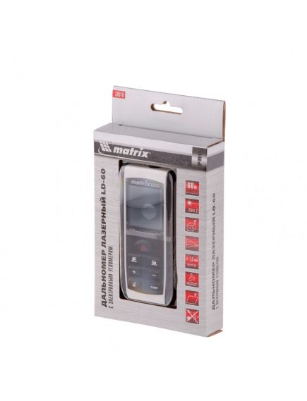 Дальномер лазерный MATRIX (дальн. 60 м, погрешн. 1,5 мм, класс 2) LD-60 (38016), фото , изображение 5 - Метэкс