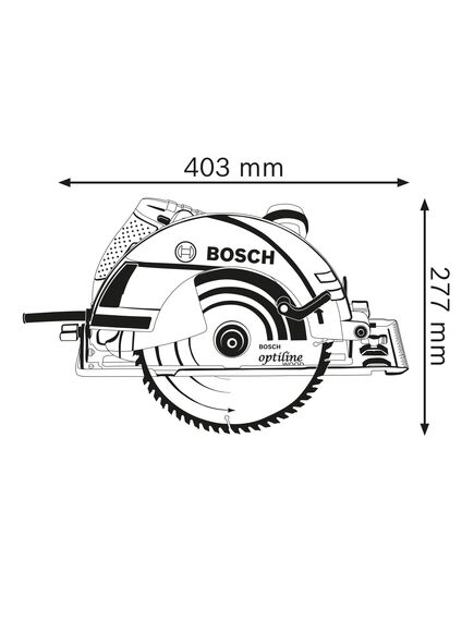 Пила дисковая BOSCH (235 мм, 2050 Вт) GKS 235 Turbo (06015A2001), фото , изображение 2 - Метэкс