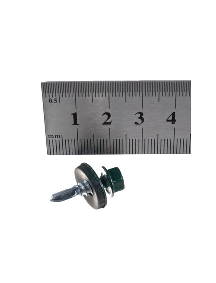 Саморез кровельный 5,5*19 (6005) зелёный мох, фото , изображение 6 - Метэкс