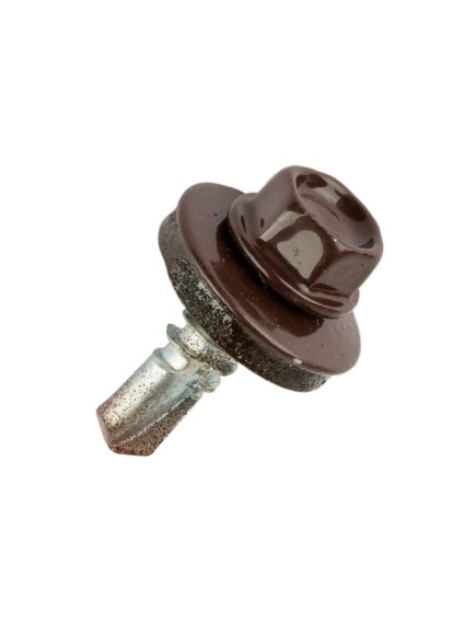 Саморез кровельный 5,5*19 (8017) шоколад, фото , изображение 2 - Метэкс