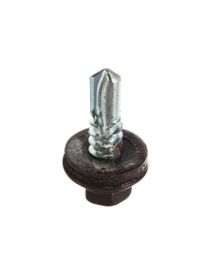 Саморез кровельный 5,5*19 (8017) шоколад, фото , изображение 3 - Метэкс