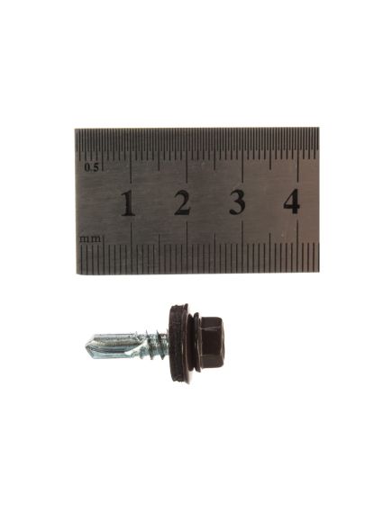 Саморез кровельный 5,5*19 (8017) шоколад, фото , изображение 5 - Метэкс