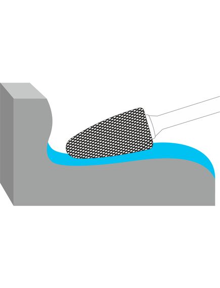 Борфреза тип F 16 мм KORNOR F1625BM06, фото , изображение 2 - Метэкс