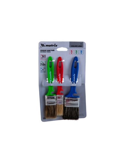 Набор кистей «Универсальный» 25мм, 35мм, 50мм Color Line MATRIX 83399, фото , изображение 3 - Метэкс