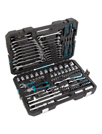 Набор инструментов 1/2", 1/4" пластиковый кейс 101 предмет 120 зубьев GROSS 14151, фото , изображение 3 - Метэкс