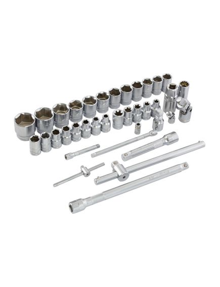 Набор инструментов 1/2", 1/4" пластиковый кейс 101 предмет 120 зубьев GROSS 14151, фото , изображение 11 - Метэкс