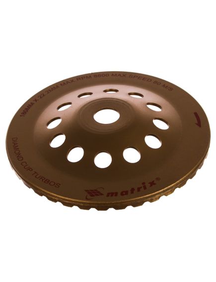 Чашка алмазная зачистная 180 мм турбо MATRIX 72999, фото , изображение 2 - Метэкс
