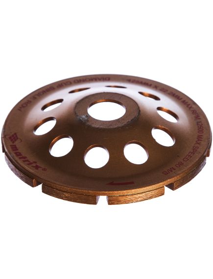 Чашка алмазная зачистная 125 мм однорядная MATRIX 72985, фото , изображение 2 - Метэкс