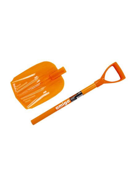 Лопата снеговая 300 х 225 мм поликарбонатная с алюминиевой ручкой AMIGO 78004, фото , изображение 2 - Метэкс